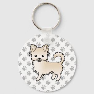 Chaveiro Cream Casaco Chihuahua Cartoon Cão e patas