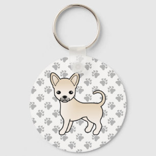 Chaveiro Cream Casaco Chihuahua Cartoon Cão e patas