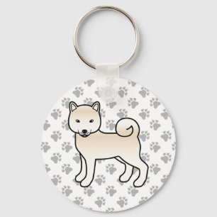 Chaveiro Cream Shiba Inu - Cão e patas