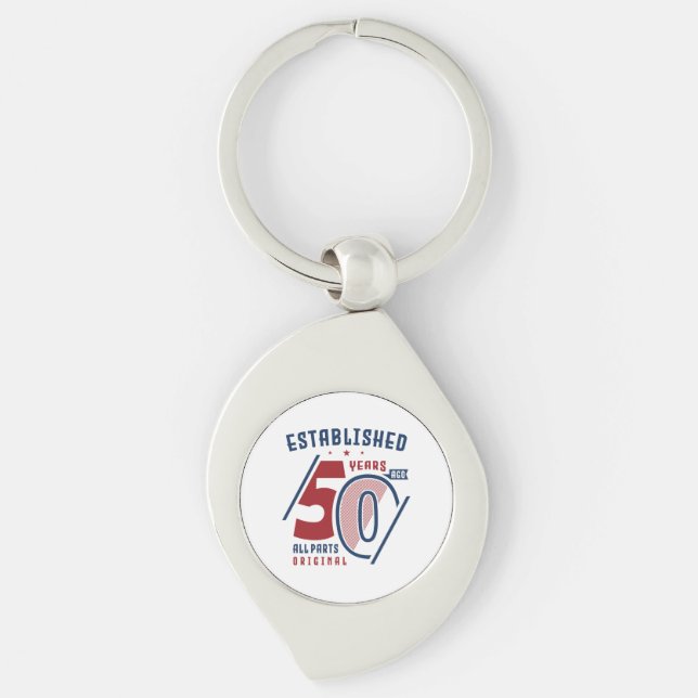 Chaveiro Criado Há 50 Anos | Presente de aniversário Ideia  (Frente)