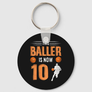 Chaveiro Crianças 10º Jogador de Basquete de Aniversário Es