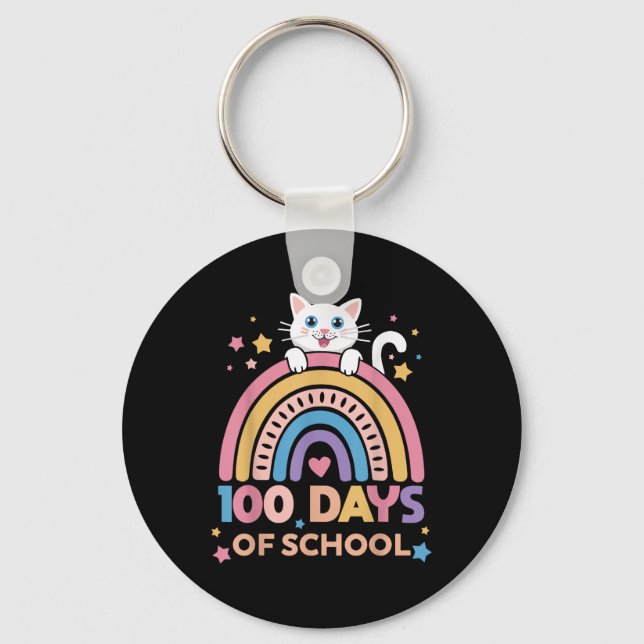 Chaveiro Crianças 100 Dias Mais Inteligentes Meninas Gatinh (Frente)