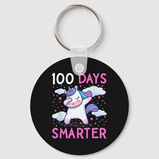 Chaveiro Crianças 100 Dias Mais Inteligentes Meninas Unicór (Frente)