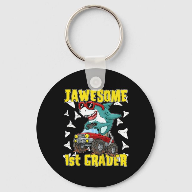 Chaveiro Crianças 1rua Monster Truck Dinosaur Megalodon Sh (Frente)
