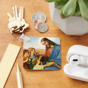 Chaveiro Crianças Antigas Traziam Flores para Jesus Cristo