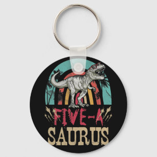 Chaveiro Crianças de 5 anos Dinossauro 5 de aniversário T