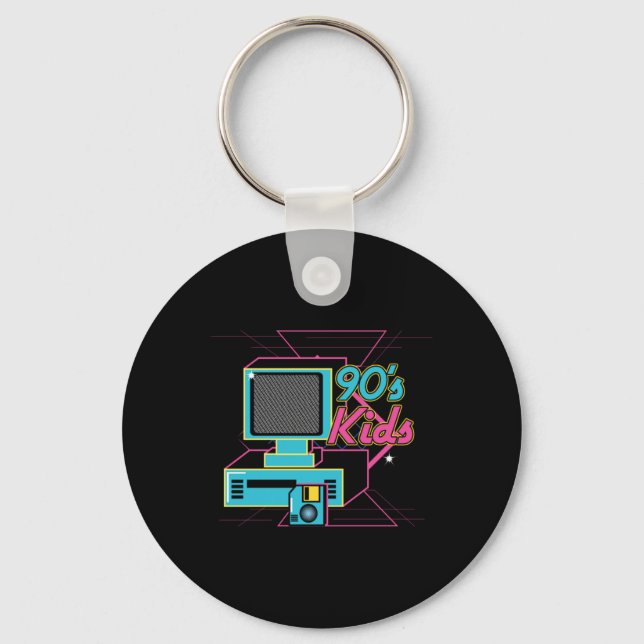 Chaveiro Crianças de 90 anos Crianças de vintagem Disco 90s (Frente)