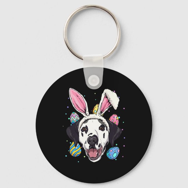 Chaveiro Crianças de Cachorro Dalmacianas na Páscoa Present (Frente)