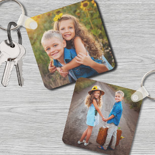 Chaveiro Crianças De Dois Lados Personalizados Duas Fotogra