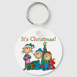 Chaveiro Crianças de fotos de Natal São Camisetas e present