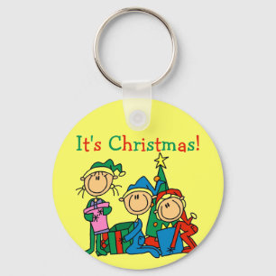 Chaveiro Crianças de fotos de Natal São Camisetas e present