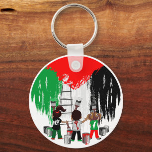 Chaveiro Crianças de Gaza Pintando a Bandeira da Palestina 