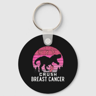 Chaveiro Crianças Esmagam Cancer Rosa Trex Dino Consciência