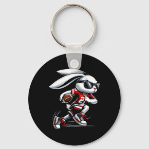 Chaveiro Crianças Felz pascoa Bunny Jogando Futebol Leste