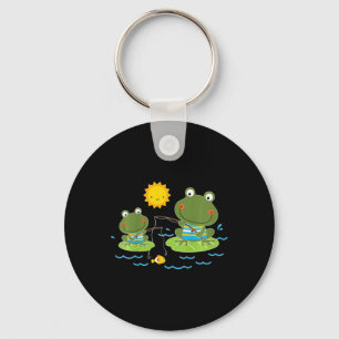 Chaveiro Crianças Pescando Rãs Pescador Fofo