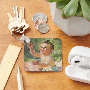 Chaveiro Crianças Vintage, Menina Bonita em Um Banquete Ros