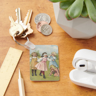 Chaveiro Crianças Vitorianas Antigas Jogam Cabra Cega