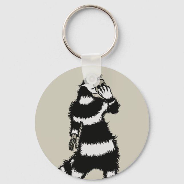 Chaveiro Criatura De Gato Crespirante Skeleton Máscara De M (Frente)