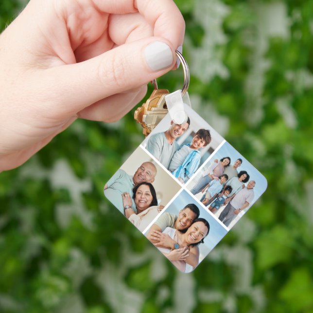 Chaveiro Crie a sua própria colagem de 4 fotos (Mão)