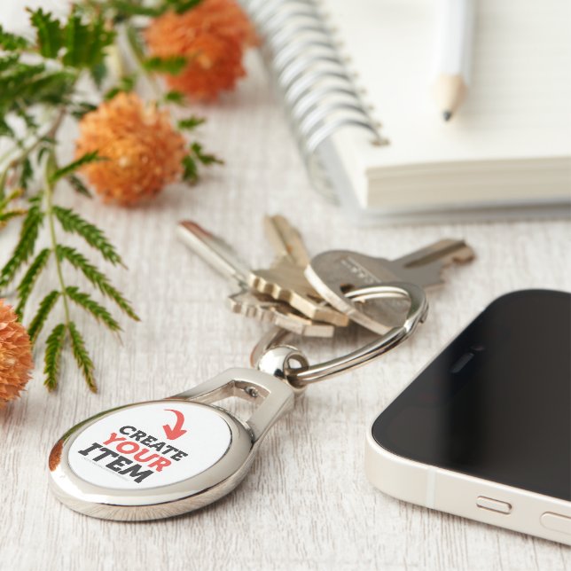 Chaveiro CRIE-O-SEU-PRÓPRIO upload de design personalizado  (Lateral)
