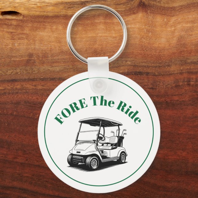 Chaveiro Crie seu próprio carrinho de golfe personalizado (Frente)