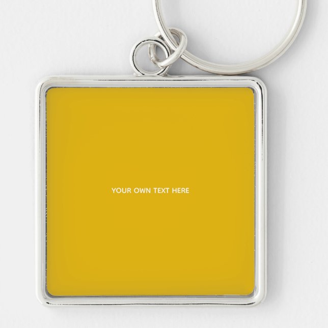 Chaveiro Crie Seu Próprio Design Amarelo Personalizado (Frente)