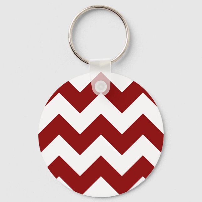 Chaveiro Crie seu próprio padrão grande de Zigzag vermelho  (Frente)