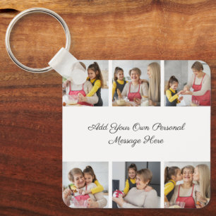 Chaveiro Crie sua própria colagem de 6 fotos Adicione sua s