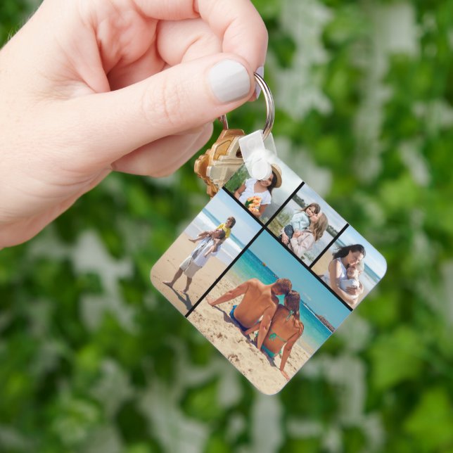 Chaveiro Crie sua própria colagem de fotos (Mão)