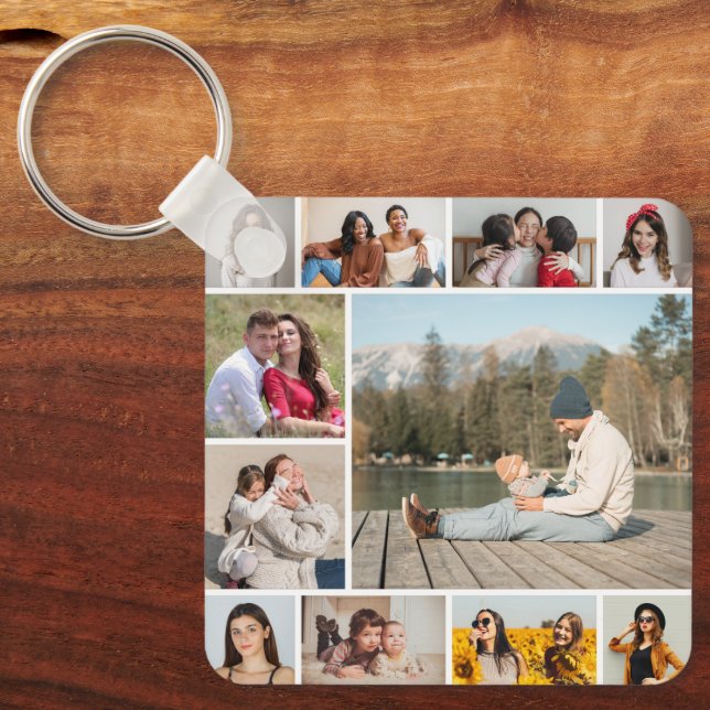 Chaveiro Crie sua própria colagem de fotos 11 (Frente)