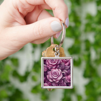 Chaveiro Crie suas próprias rosas cor-de-rosa personalizada