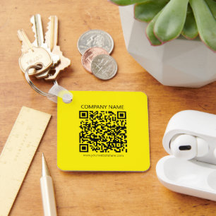 Chaveiro Crie um Código QR   Facilmente Visto Amarelo Preto
