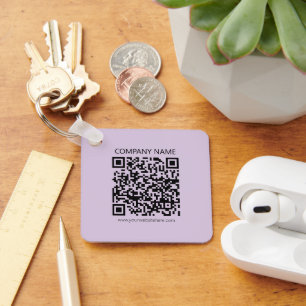Chaveiro Crie um Código QR   Lilás Lavanda Claro