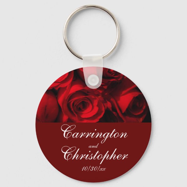 Chaveiro "Crimson Rose Bouquet" - Personalizado [a] (Frente)