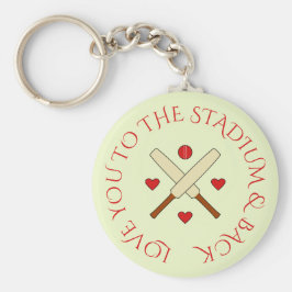 Chaveiro Críquete romântico texto personalizado vermelho ve