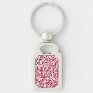 Chaveiro Cristal de Druzy - rosa de quartzo cor-de-rosa