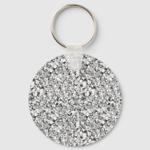 Chaveiro Cristal Druzy - cor de ouro branco