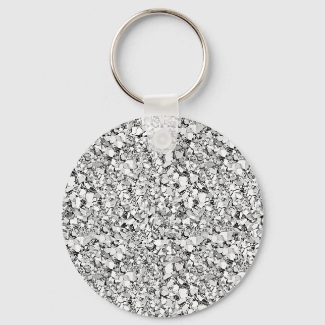 Chaveiro Cristal Druzy - cor de ouro branco (Frente)