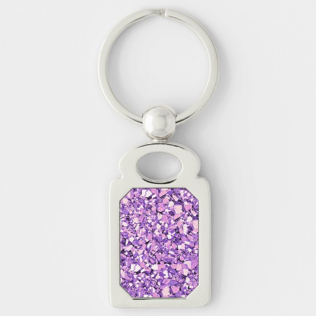 Chaveiro Cristal Druzy - orquídea leve (Frente)