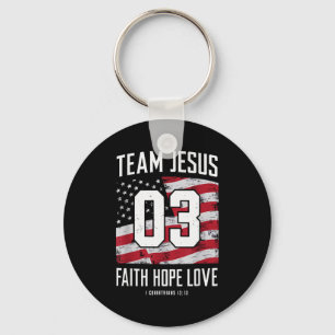 Chaveiro Cristão - Equipe Jesus 03 Fé Esperança Amor