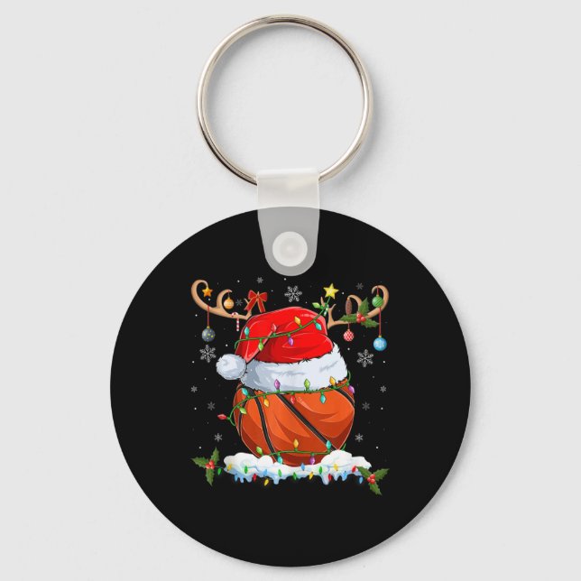 Chaveiro Cristo de Basquete Santa Hat para Reindeer de Ilum (Frente)