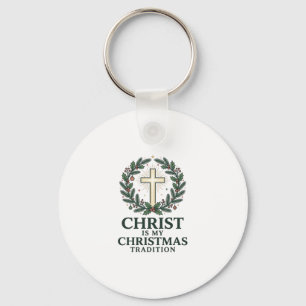 Chaveiro Cristo é Minha Tradição de Natal Versão Cruz Antig