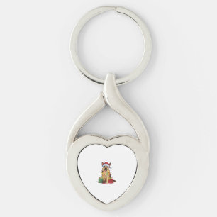 Chaveiro Cristo German shepherd de Cachorro Santa Hat Light