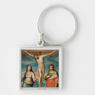 Chaveiro Cristo na cruz com santos