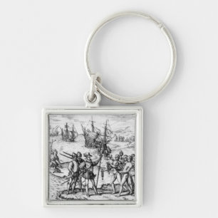 Chaveiro Cristóvão Colombo que recebe presentes