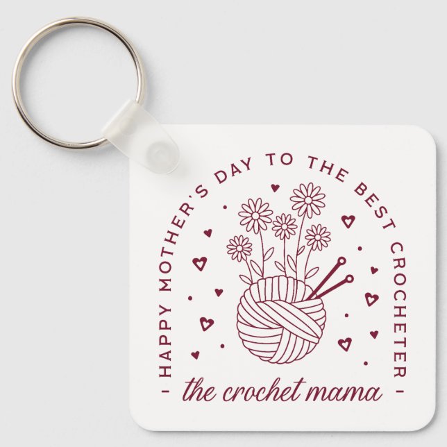 Chaveiro Crochet mãe crochet feliz dia de as mães (Frente)