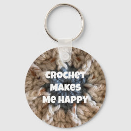 Chaveiro Crochet Me Torna Feliz Caranguejo Fora de Mão