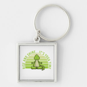 Chaveiro Crocodilo giro engraçado fazendo yoga. yoga engraç