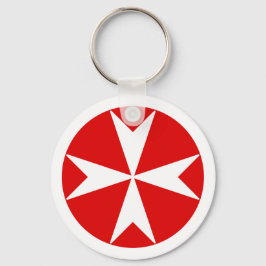 Chaveiro Cross Of Malta v2 (branco a vermelho)