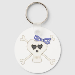 Chaveiro Crossbones azuis bonitos do gótico